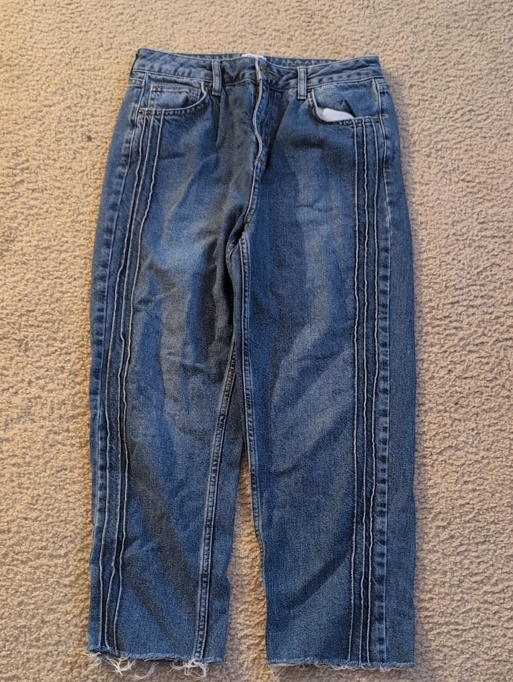 BDG Blue  Mom Straight Leg Jeans with Dual Side Seams